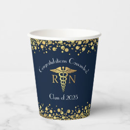 Nursing School Abschluss Navy Blue Gold Pappbecher