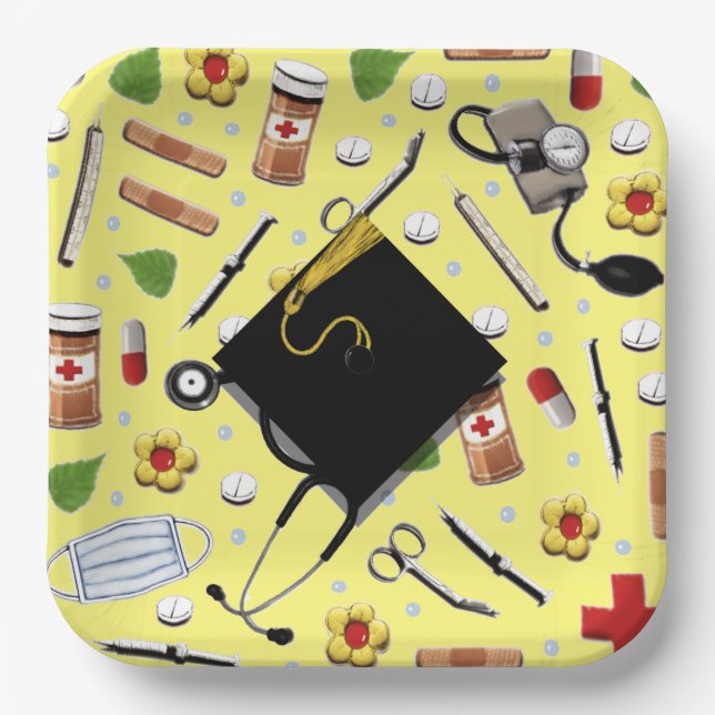 Nursing School Graduation Party Pappteller (Vorderseite)