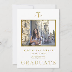 Nursing school graduation photo gold glitter ankündigung