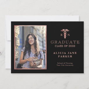 Nursing school graduation rose gold photo ankündigung