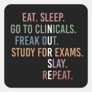 Nursing School student Future Nurse RN Gifts Quadratischer Aufkleber