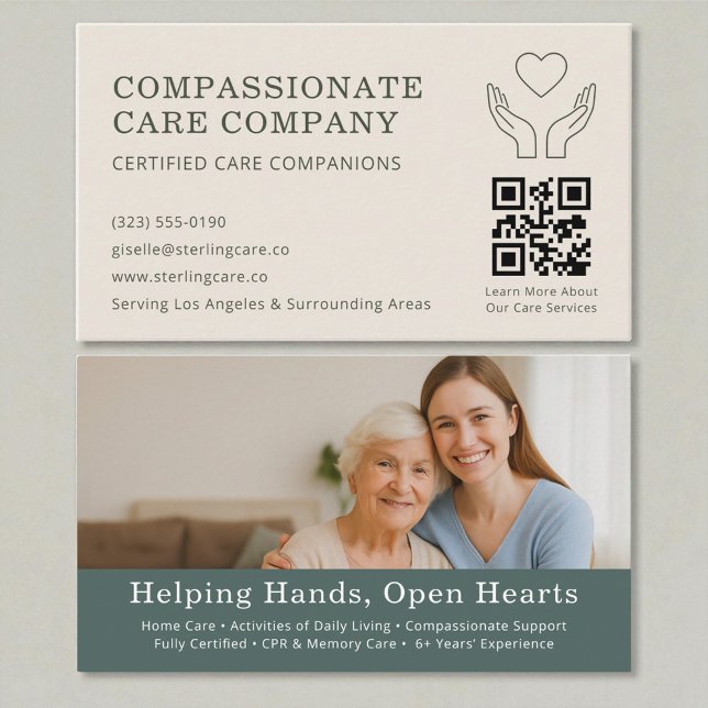 Nursing & Senior Support QR Code Visitenkarte (Von Creator hochgeladen)