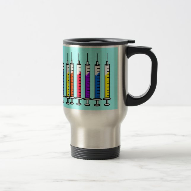 Nursing Student Travel Mug Syringes Design Reisebecher (Rechts)