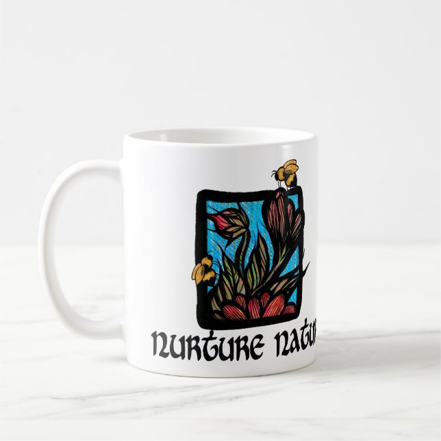 Nurture Nature Bee and Blume Kaffeetasse (Links)