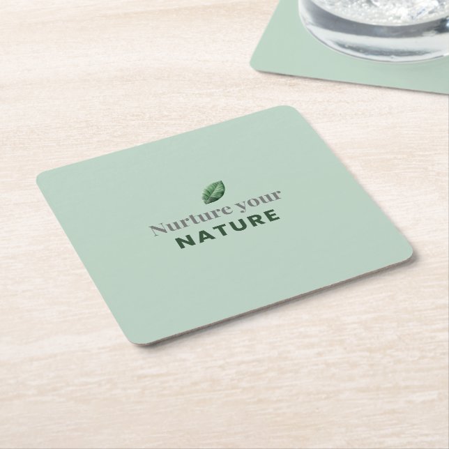 Nurture Your Nature Minimal Motivational Coaster Rechteckiger Pappuntersetzer (angewinkelt)