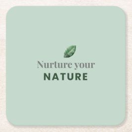 Nurture Your Nature Minimal Motivational Coaster Rechteckiger Pappuntersetzer