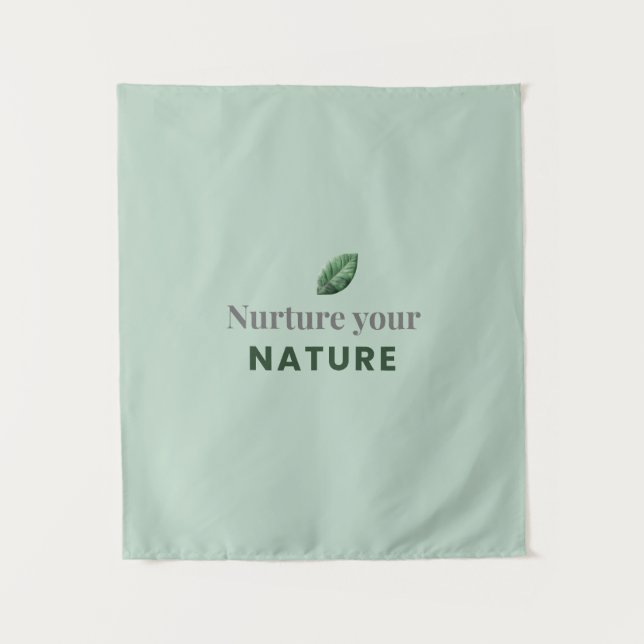 Nurture Your Nature Minimal Motivational Wall Tape Wandteppich (Vorderseite)