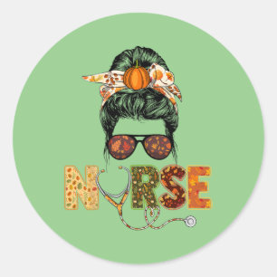 Nurumn Fall Erntedank Stethocope Scrub RN Runder Aufkleber