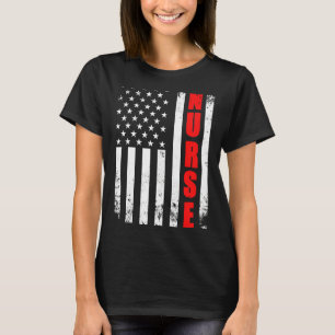 Nurve American Flag Patriotic Usa Stethoscope Job T-Shirt