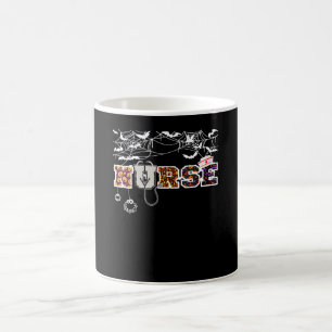 Nurve Halloween Shirt Geschenk mit Kürbisboospinne Kaffeetasse