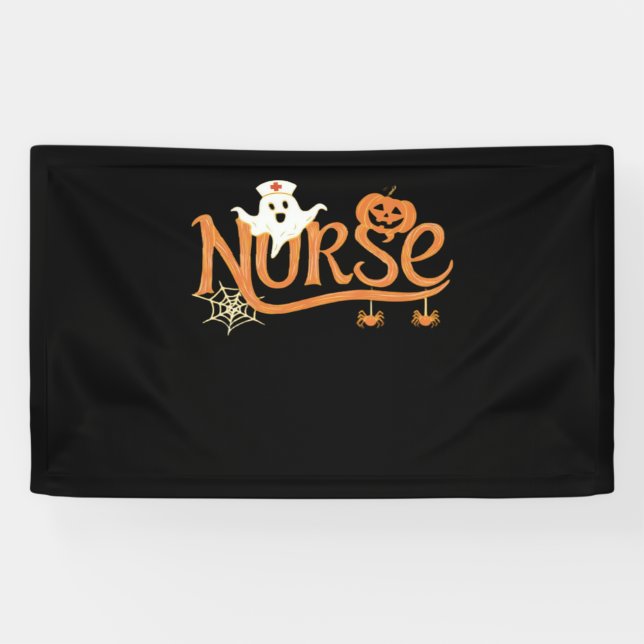 Nurween Niedlich Ghost und Pumpkin Essential T Banner (Horizontal)
