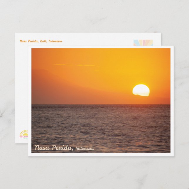 Nusa Penida Golden Sunset Postcard Feiertagspostkarte (Vorne/Hinten)