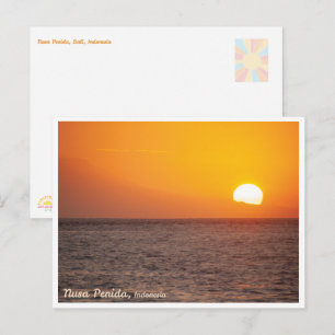 Nusa Penida Goldener Sonnenuntergang Postkarte