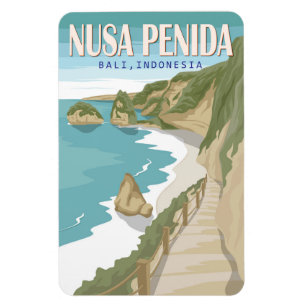 Nusa-Penida-Strand Bali Indonesien Vintage Magnet