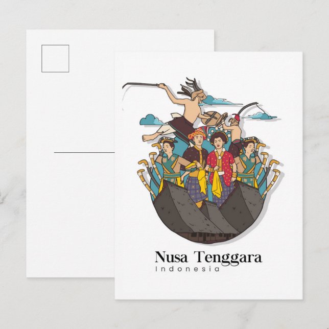 Nusa Tenggara Indonesia Travel Postkarte (Vorne/Hinten)