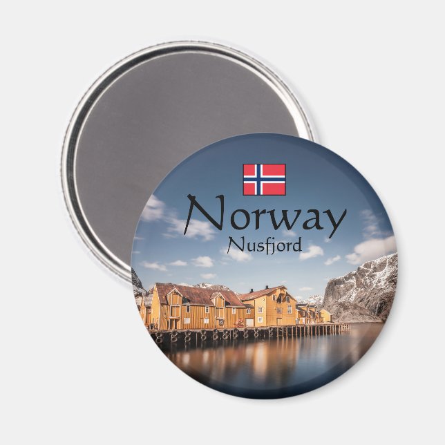 Nusfjord Lofoten Magnet (Vorderseite/Rückseite)