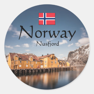 Nusfjord Lofoten Runder Aufkleber