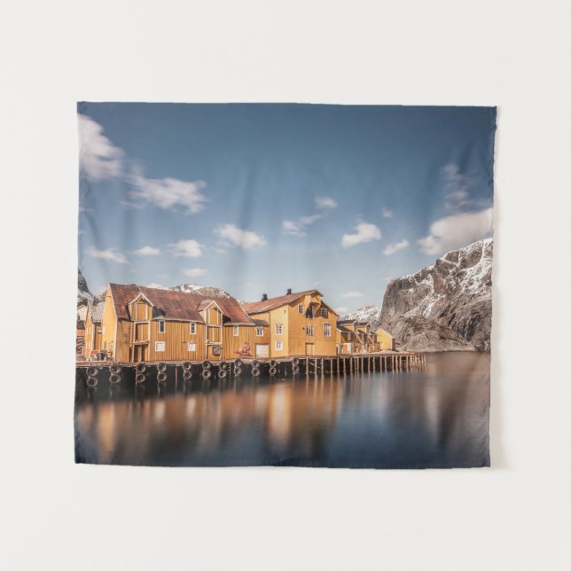 Nusfjord Lofoten Wandteppich (Vorderseite (Horizontal))