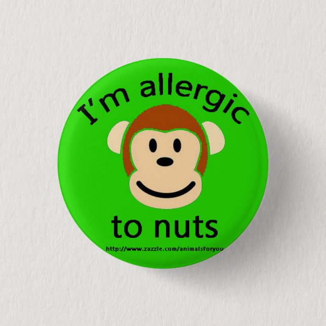 Nuss-Allergie-Grün Button (Vorderseite)