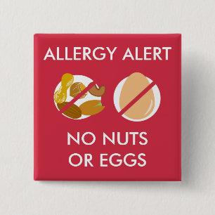 Nuss-und Ei-Nahrungsmittelallergie-Alarm-Button Button
