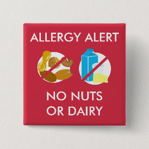 Nuss-und Milchspeise-Allergie-Alarm-Button Button