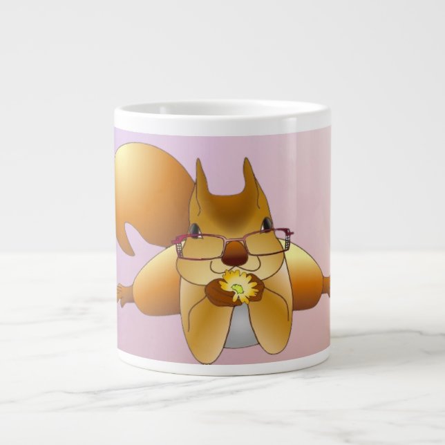 Nüsse-Eichhörnchen-Tasse Jumbo-Tasse (Vorderseite)