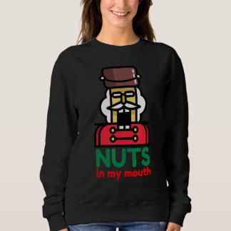 Nüsse in meinen Mund-Weihnachtsfeiertag stecken Sweatshirt