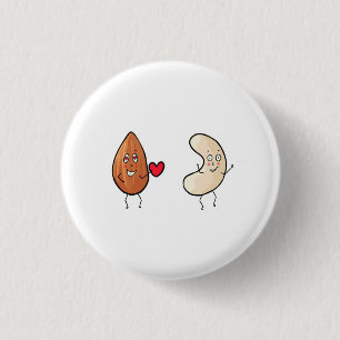 Nüsse, Mandel- und Cashewnuss-Thema Button