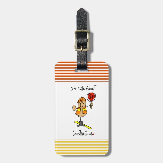 Nüsse über Bau-T - Shirts und Geschenke Gepäckanhänger (Vorderseite vertikal)