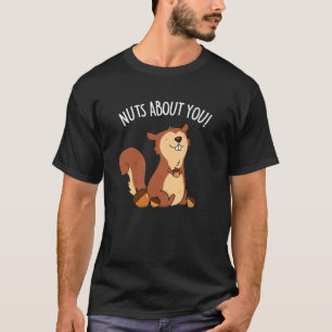 Nüsse über dich lustige Eichhörnchen Pun Dark BG T-Shirt