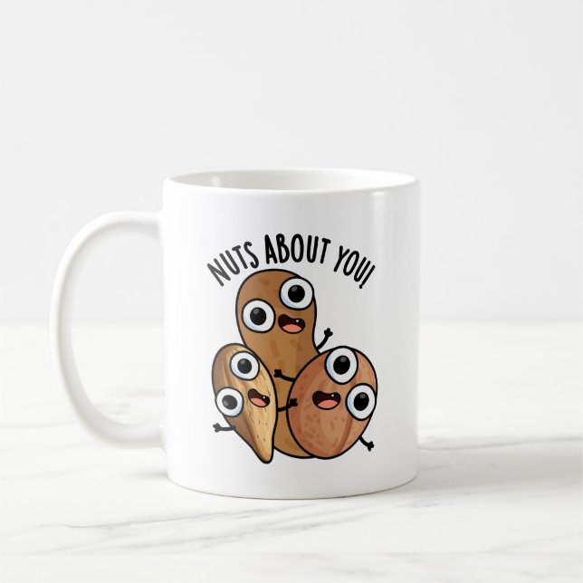 Nüsse über dich lustige Nut Puns Kaffeetasse (Links)