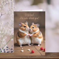 Nüsse über euch Hamster Happy Valentine's Card