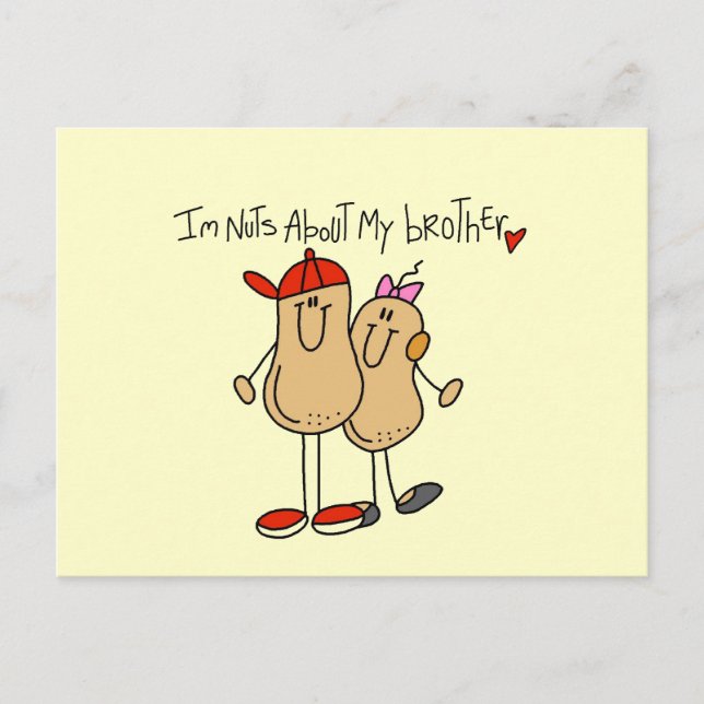 Nüsse über meine Bruder T - Shirt und Geschenke Postkarte (Vorderseite)