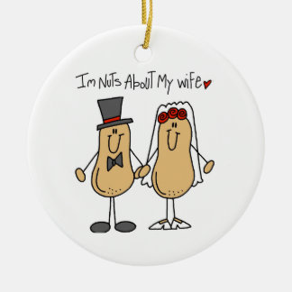Nüsse über meine Ehefrau T - Shirt und Geschenke Keramikornament