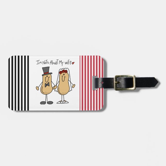 Nüsse über meine Ehefrau-T - Shirts und Geschenke Gepäckanhänger (Vorderseite horizontal)