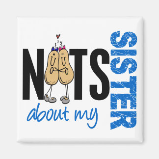 Nüsse über meine Schwester 1 BLAU Magnet