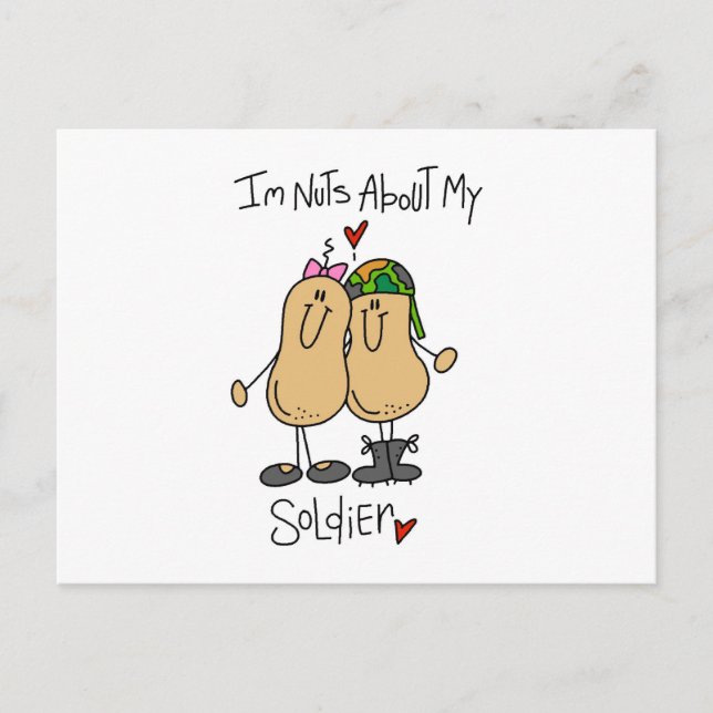 Nüsse über meine Soldaten-T - Shirt und Geschenke Postkarte (Vorderseite)