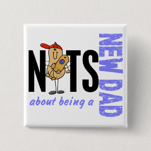 Nüsse über Sein ein neuer Vater 1 (Blau) Button