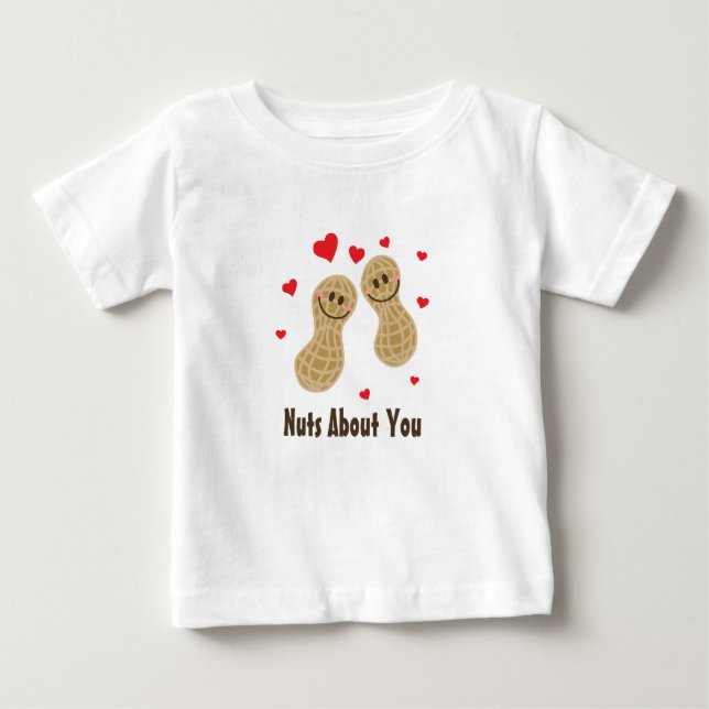 Nüsse über Sie Niedliche Erdnüsse Food Pub Spaß Un Baby T-shirt (Vorderseite)