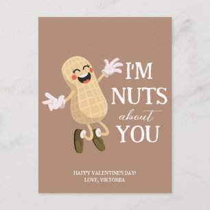 Nüsse über Sie Valentinstag lustige Liebe Pun Feiertagspostkarte