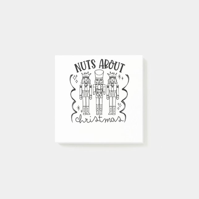 Nüsse über Weihnachten Weihnachts-Nutcracker Post-it Klebezettel (Vorderseite)