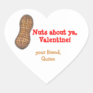 Nüsse über ya Valentine personalisierte Aufkleber