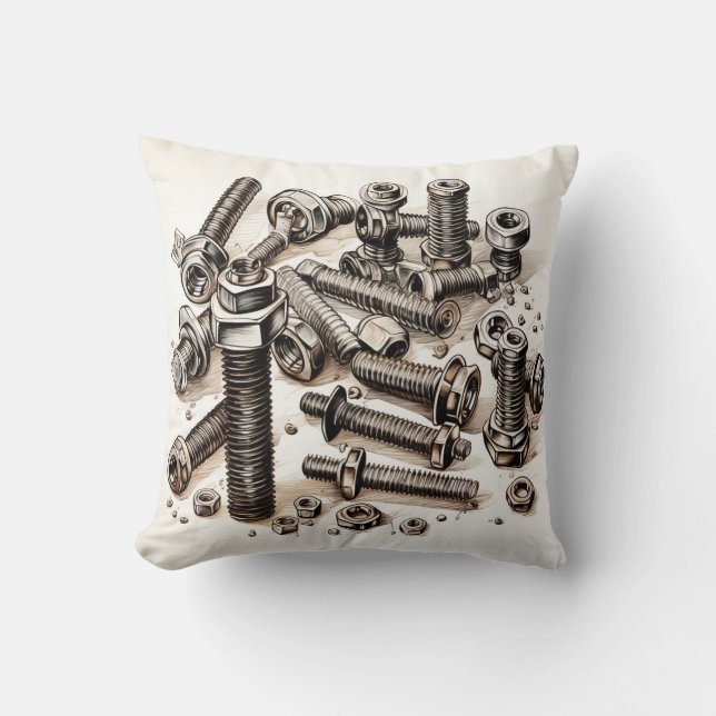Nüsse und Bolzen 2 Seitenwirbelkissen Kissen (Vorderseite)