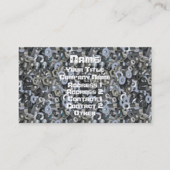 Nüsse und Bolzen und Schrauben Visitenkarte (Vorderseite)