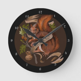 Nusseeichhörnchen Runde Wanduhr