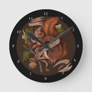 Nusseeichhörnchen Runde Wanduhr