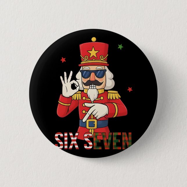 Nussknacker 67 Six Seven Weihnachten Meme Humor Mä Button (Vorderseite)