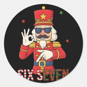 Nussknacker 67 Six Seven Weihnachten Meme Humor Mä Runder Aufkleber