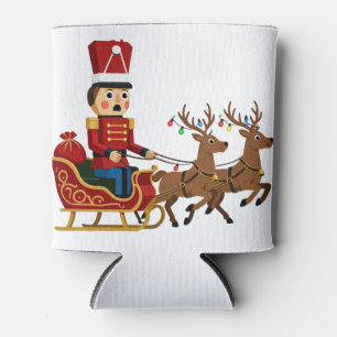 Nussknacker auf einem magischen Weihnachtsschlitte Dosenkühler