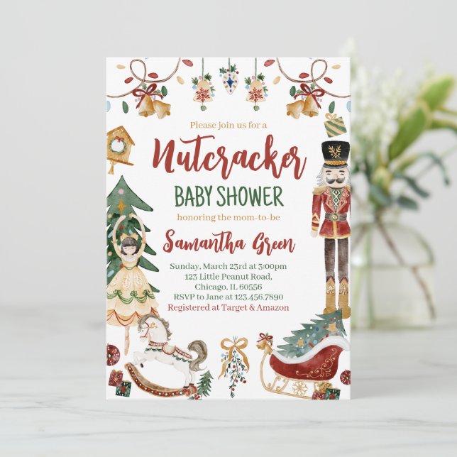 Nussknacker-Baby-Shower-Einladung Einladung (Stehend Vorderseite)